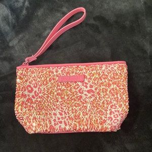 Vera Bradley pink sequined wristlet